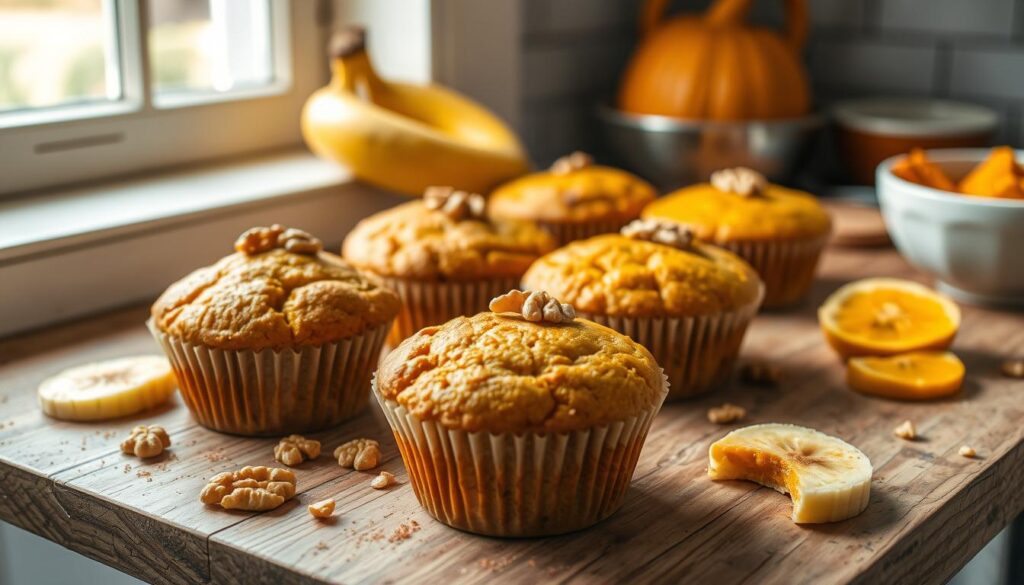 pumpkin banana muffins